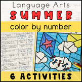 Summer ELA Color by Number Activity - Printable Coloring Pages