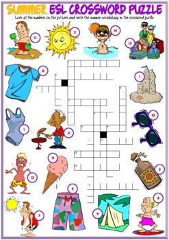 summer esl vocabulary worksheets by marys class tpt