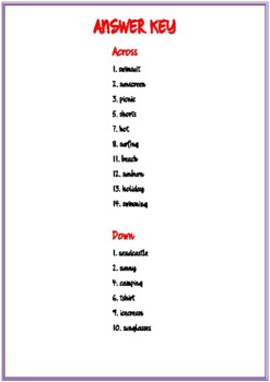 summer esl vocabulary worksheets by marys class tpt