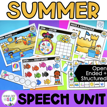 Summer ESY Speech and Language Therapy Activities & Worksheets Unit