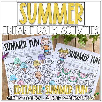 Preview of Summer Early Finisher Activities - Editable NO PREP Printables