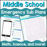 sub plans middle school ela, middle school sub plans, emer