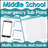 emergency sub plans, emergency sub plans middle school, el