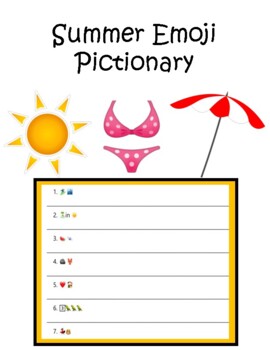 Preview of Summer Emoji Song Pictionary