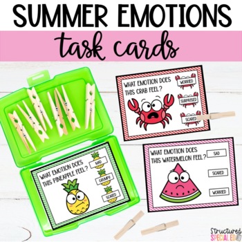 Preview of Summer Emotions Task Cards