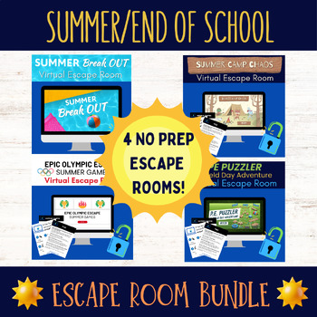 Preview of Summer/End of School Escape Room Bundle