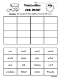 Summer / End of Year ABC Order Worksheet