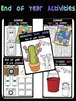 Preview of Summer End of Year Activities | Activity Bundle | No Prep Printables