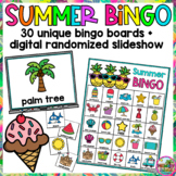 Summer End of Year Bingo Activity Game with Digital Random