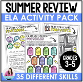 3rd, 4th, 5th Summer & End of Year ELA Review Packet - Rea