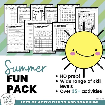 Preview of Summer / End of Year FUN Activities - No Prep, 35+ themed activities!
