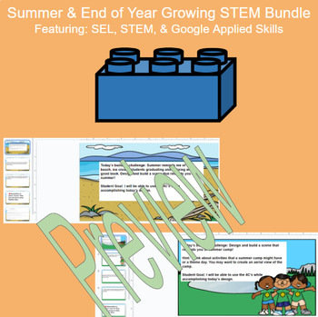 Preview of Summer & End of Year Growing STEM Bundle featuring Brick Building Challenges