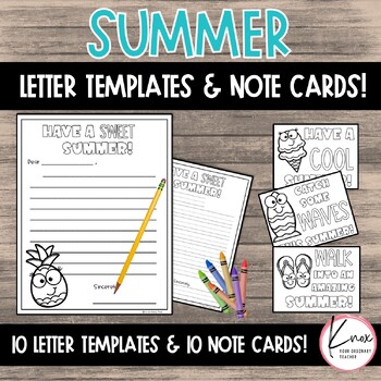 Summer Letter Writing Paper Digital Templates and Printable