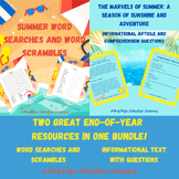 Summer End of Year Packet Word Searches & Scrambles & Info