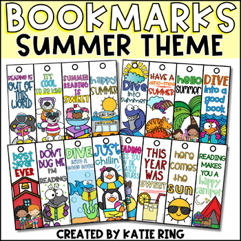 Preview of Summer End of the Year Bookmarks Student Gifts May June Gift Tags