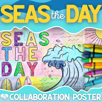 Preview of Summer End of the Year Collaborative Poster Activity | Beach Theme Writing Craft