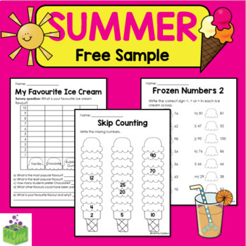 Preview of Summer End of the Year Math FREE SAMPLE