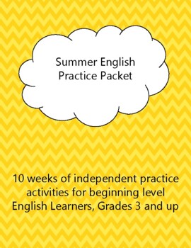 Preview of Summer English Practice Packet for Beginners