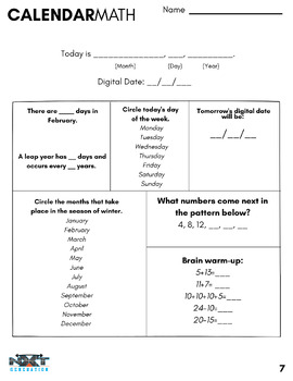 Preview of Summer Enrichment Calendar Math Preview (Easel Activity w/ Audio Guidance)