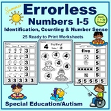 Summer Errorless Numbers 1-5: Identification & Counting Sp