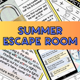 Summer Escape Room, Escape Room Summer, 1st-6th Grades