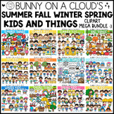 Summer Fall Winter Spring Kids and Things Clipart Mega Bundle
