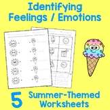 Summer Feelings Emotions Worksheets NO PREP (Pack of 5)