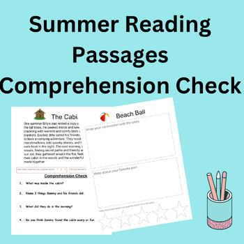 Preview of Summer Fiction Reading Comprehension Passages for Elementary