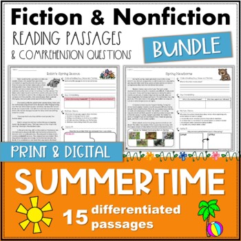 Preview of Summer Fiction and Nonfiction Reading Passages BUNDLE