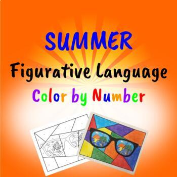 Preview of Summer Figurative Language Color by Number End of the Year Activity!