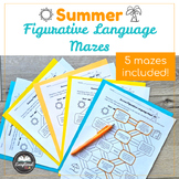 Summer Figurative Language Mazes - Review Activity - Resou