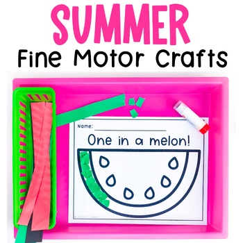 Preview of Summer Tear Art Crafts, Kindergarten + Preschool Fine Motor Journal Pages