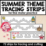 Summer Fine Motor Tracing and Cutting Strips for Pre-Writing