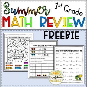 Preview of Summer First Grade Math Review FREEBIE