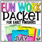 Summer First Grade Review Packet | Early Finisher Packet |