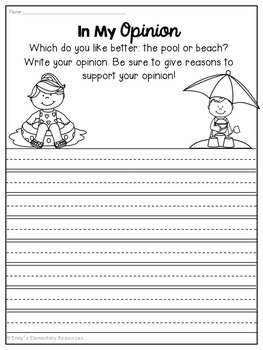 Summer First Grade Review Printables by Emily's Elementary Resources