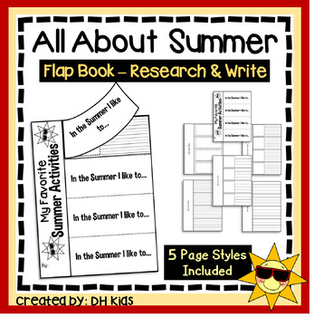 Preview of Summer Flap Book, Flip Book Research Project, June Activity