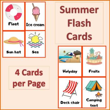 Preview of Summer Flash Cards Teachers Resources