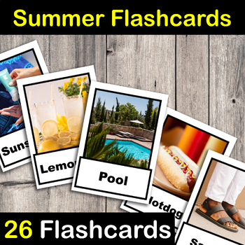Preview of Summer Flashcards | ESL Vocabulary | SPED | Speech