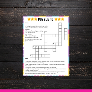 Summer Flip Flop day Crossword Puzzles with Solution Fun End of the