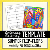Coloring Activity Template: Summer Flip-Flops (Personal Use Only)
