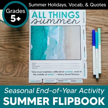 Preview of End of Year Flipbook Summer Activity for ELA DIGITAL INCLUDED