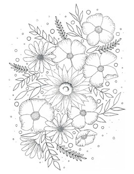 Summer Flower Coloring Page By Artclasswithkeri Tpt