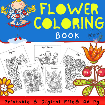Preview of Summer Flower Coloring Pages (+writing papers) {Spring Flower Coloring Book}