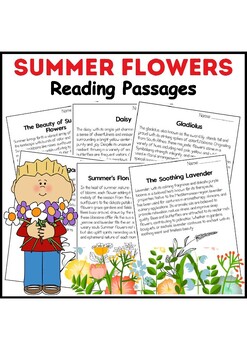Preview of Summer Flowers Reading Comprehension Passage & Questions