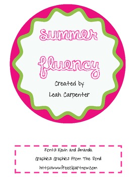 Preview of Summer Fluency Sample