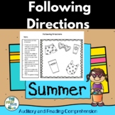 Following Directions, Listening & Reading Activities for E