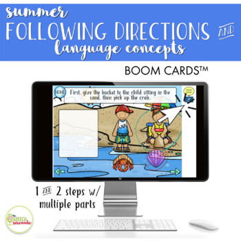 Preview of Summer Following Directions & Basic Concepts Boom Cards™