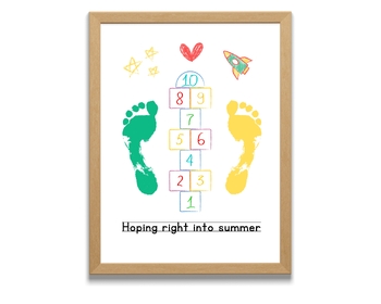 Preview of Summer Footprint Craft, Summer Art Keepsake, Summer Craft for Kids, Summer Art
