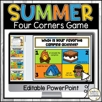 Preview of Summer Four Corners Game - End of Year Brain Break & Conversation Starter